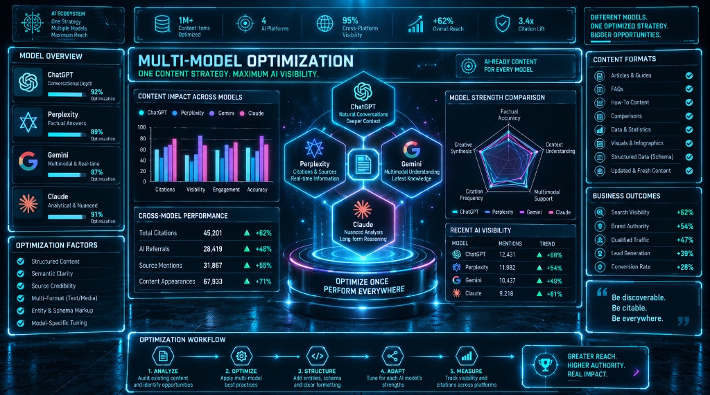 Multi-Model Optimization (ChatGPT, Perplexity, Gemini, Claude)